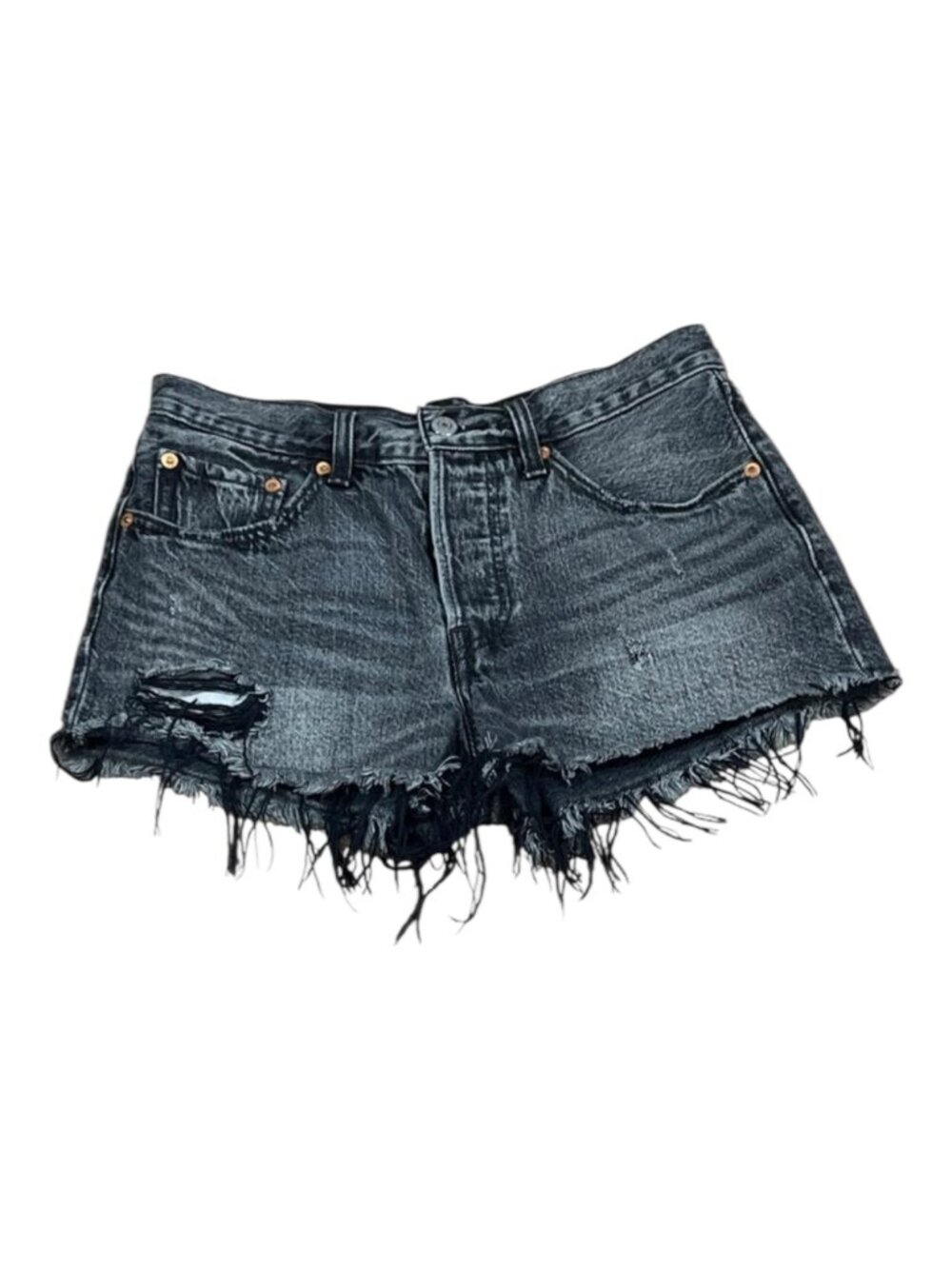 Levi’s 501 Denim Button Fly Cut Off Distressed Jean Shorts